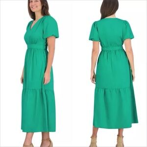 French Connection Women's Bubble Sleeve Poplin Maxi Dress Mint XXL green NWT
